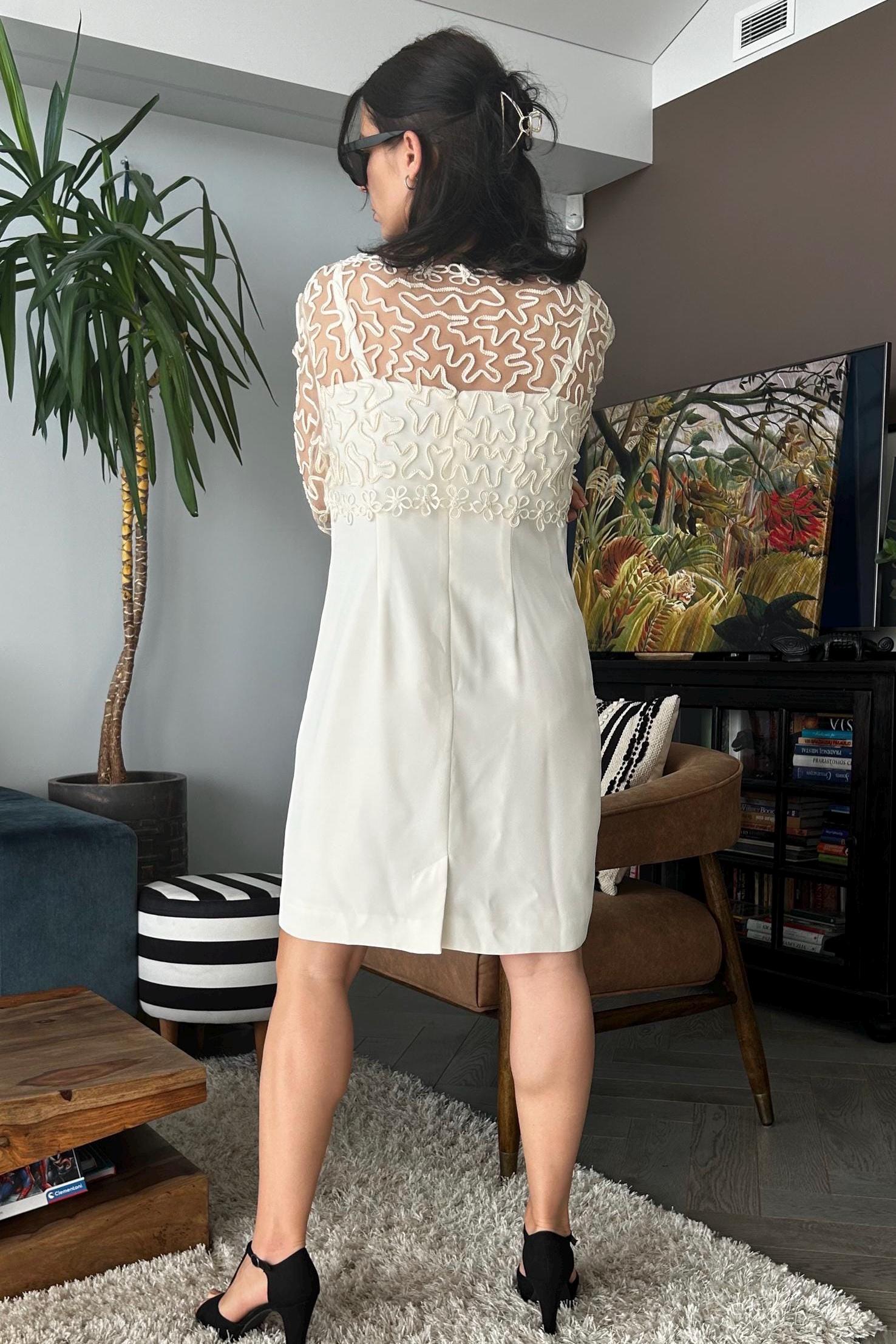 トップス vintage lace bolero Vintage Lace Bridal Bolero: Long Sleeves, V-Neck, Custom