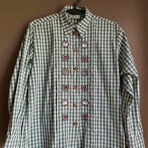 Chemise boutonnée à carreaux vintage, Betty Barclay, taille M