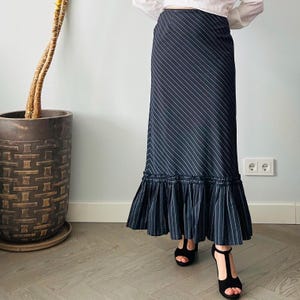 Vintage Y2k Striped Maxi Skirt, Size M