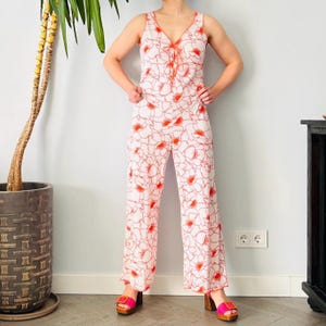 Tuta vintage Flower Power, Abecita, Svezia, taglia XS / S