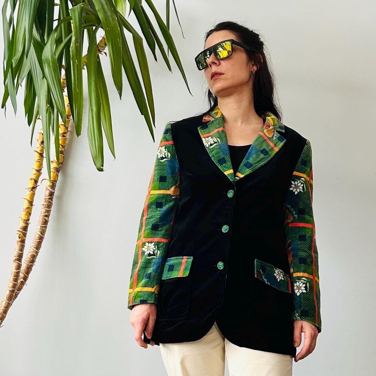 Blouson Rétro Oversized Années 80 Lily Farouche - Taille 40 - Noir - Occasion En Excellent état