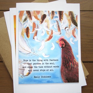 Literatur Huhn: Poesie Band 2, Grußkarten Set von 5 - Handgemachte Huhn Kunst
