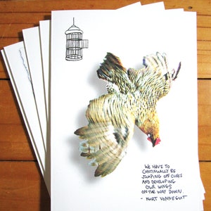Literarisches Huhn: 20th Century American Fiction Band 1, Grußkarten-Set von 5 - Handgemachte Huhn-Kunst