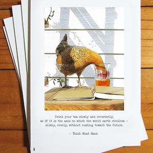Literarisches Huhn: Philosophie Band 1, Grußkarten-Set 5er - Handmade Huhn Art