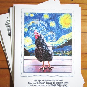 Literatur Huhn: Poesie Band 1, Grußkarten-Set 5 - Handgemachte Huhn Kunst