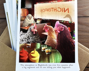 Literary Chicken Greeting Card - Colson Whitehead quote; The atmosphere in Nightbirds