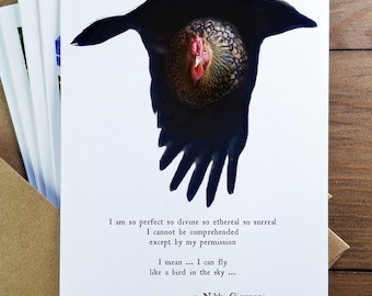 Literary Chicken Greeting Card - Nikki Giovanni quote, Handmade chicken art