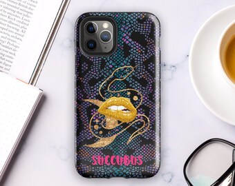 Witchy iPhone Case. Wiccan Occult Dark Feminine Phone Case. Gothic Phone Cover for Women. Snake Goddess “Succubus” Phone Case Gift for Her.