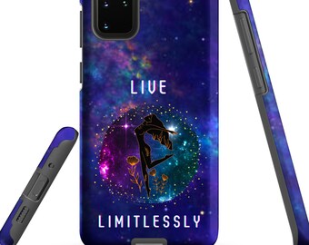 Celestial Galaxy Space Samsung Case. Astrology Stars Phone Cover. Positive Quote Phone Case. Motivational Live Limitlessly Phone Case Gift.
