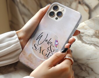 Funny Witchy Quote iPhone Case. Cute Mystic Aesthetic Phone Case. Occult Spiritual Phone Cover. Yoga Meditation Marble Phone Case Gift.