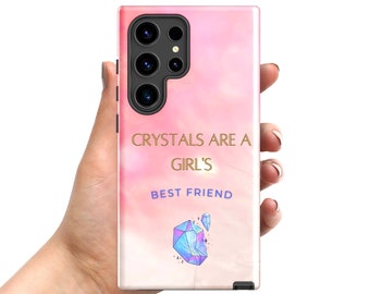 Celestial Witchy Samsung Galaxy Case. Occult Wiccan Phone Case. Mystic Kawaii Phone Cover. “Crystals Are a Girl’s Best Friend” Phone Case.