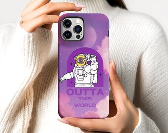 Galaxy Space iPhone Case. Trippy iPhone Case. Funny Alien iPhone Case. Outta This World Celestial iPhone Case. Unique Science iPhone Case.