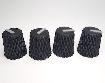 4 Stück geriffelte Encoder Knöpfe Schwarz 3D Gedruckt für Roland SP404 Akai MPK Mini usw