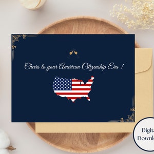 Cartão de felicitações para a cidadania americana para impressão