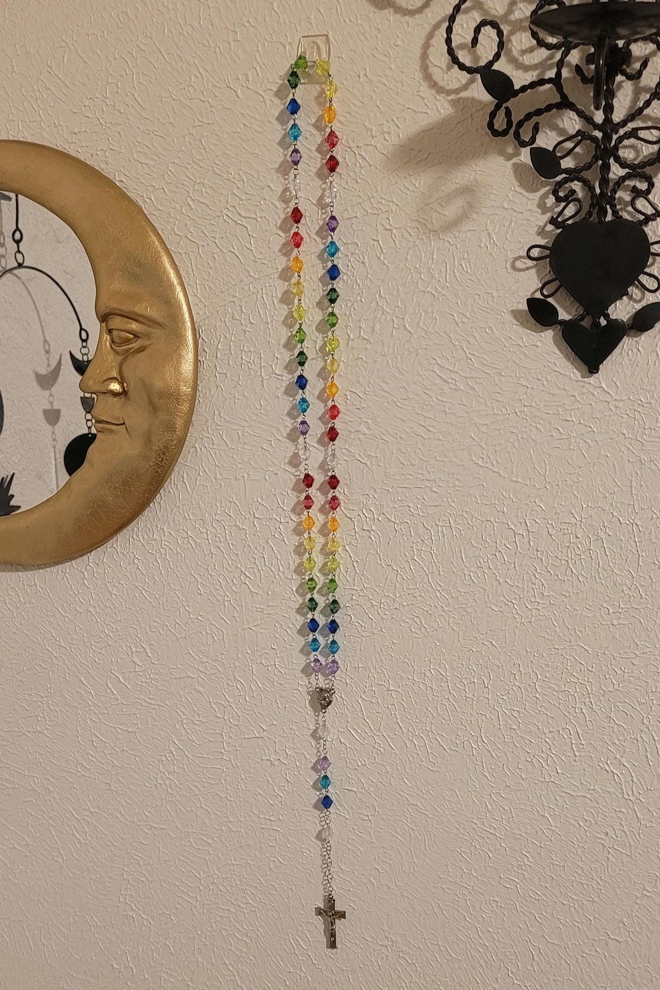 Rainbow Beaded Rosary Inspired by Lisa Frankenstein - Etsy
