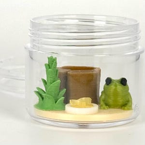 Fox Pods™ Frog Pod | Miniature Frog Habitat Collectible | Handmade Tiny Frog Figurine