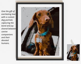 Perro amado retrato digital acuarela mascota pintura al óleo ilustración de la foto Memorial pérdida regalo cumpleaños hecho a mano arte personalizado