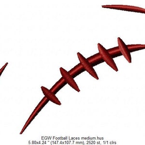 DIGITAL FILE Machine Embroidery  Football Laces Two Sizes in Five Popular Formats