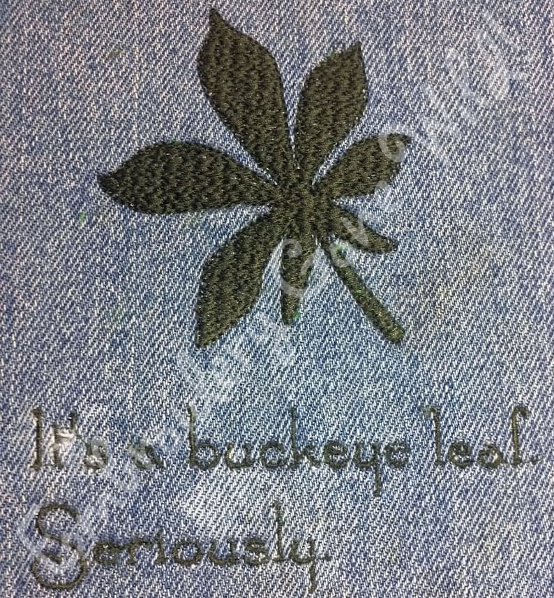 Digital file machine embroidery its a buckeye leaf  etsy Digital file machine embroidery its a buckeye leaf  etsy