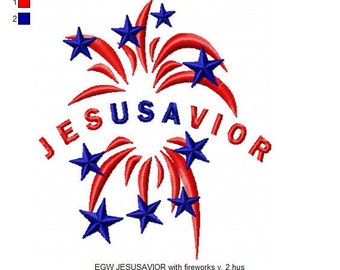 FICHIER numérique à la Machine broderie JesUSAvior vrai liberté ultime Salut Independence Day Labor Day Memorial Day dans cinq Formats populaires