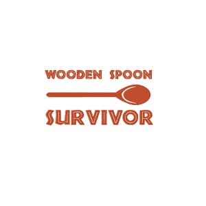 DIGITAL FILE Machine Embroidery Wooden Spoon Survivor Embroidery Design Monochromatic Large 8x12 Inches Six Popular Formats