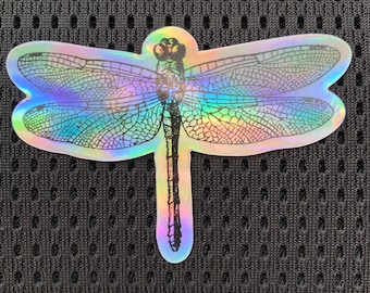 Dragonfly Holograph | 2 x 3 inch Sticker | Bugs