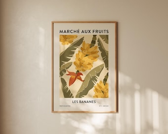 Banana Fruit Market Art Print – Tropical Kitchen Poster