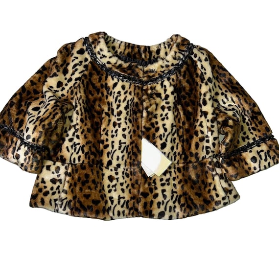 Gorgeous vintage faux leopard fur jacket