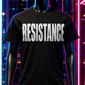 RESISTANCE Sci-Fi T-Shirt – Deep Space Statement Shirt für Geeks, Rebellen und Retro-Future-Fans – Schwarz