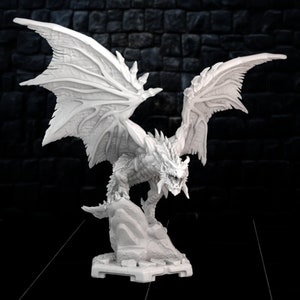 Black Chromatic Dragon Boss Monster Miniature Mini Dungeons and Dragons Tabletop RPG DnD Painting Pathfinder 5e | LoP