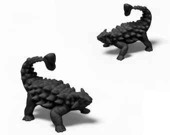 Ankylosaurusminiatuur | 3D-geprinte fantasiedinosaurus | Afbeelding van ongeverfd hars