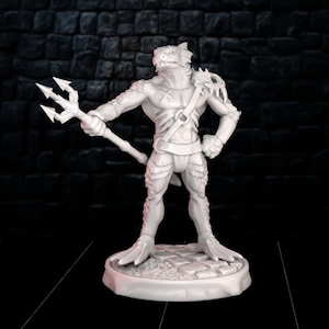 Lizardfolk Sszarokk Warrior miniature - Fighter Miniature Mini Tabletop RPG Miniature DnD unpainted Pathfinder 5e
