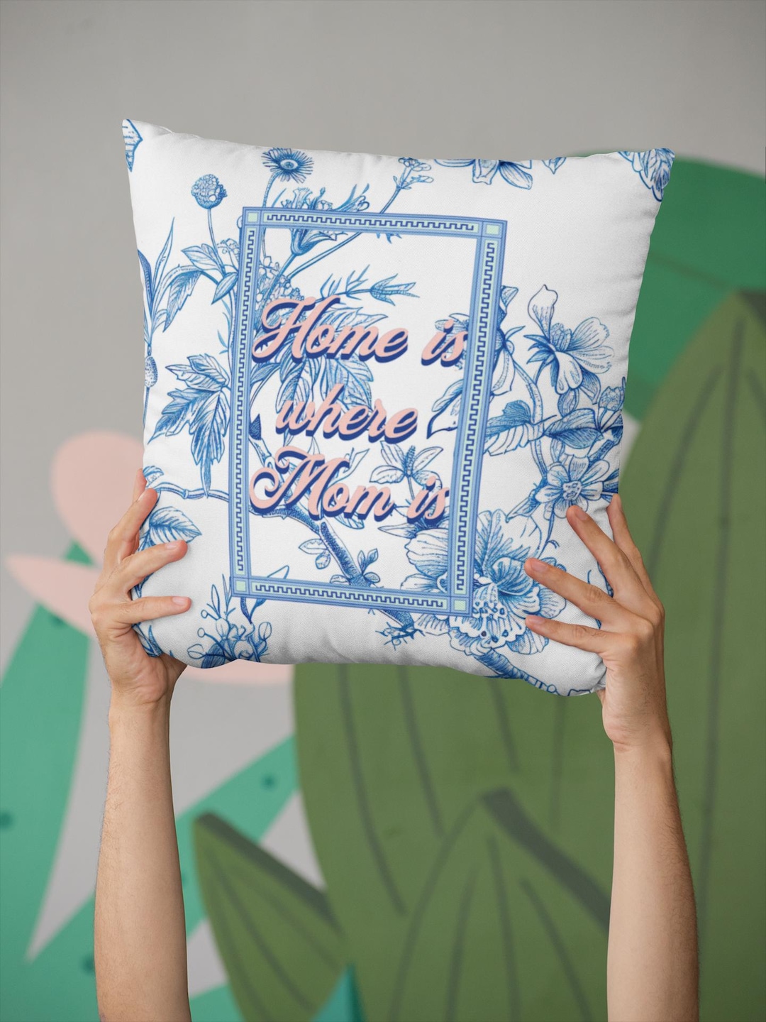 Chinoiserie Floral Pillow, Vintage Style Accent Decor - Etsy