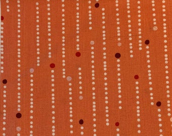 Michael Miller - Playful - Coral Red - Quilting Cotton Fabric by the yard - Christmas Holiday Fabric - Polka Dots - Snow