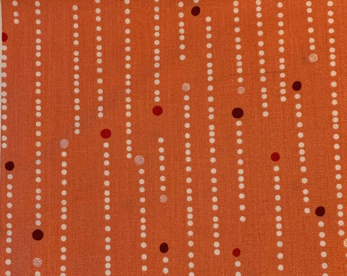 Michael Miller - Playful - Coral Red - Cotton Quilting Fabric by the yard - Christmas Holiday Fabric - Polka Dots - Snow