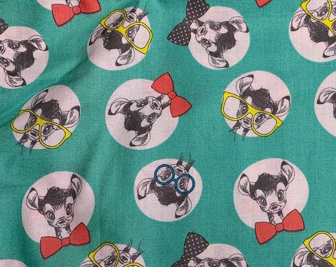 Fabric Destash - Camelot Fabrics - Bambi Bow Ties- Authentic Disney Licensed Fabric - Quilting Cotton  - Nerdy Bambi