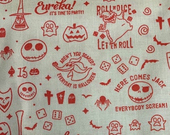 Camelot Fabrics - Nightmare Before Christmas - Icons - Yellow & Orange - Authentic Disney Licensed Fabric - Cotton Quilting