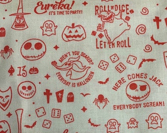 Camelot Fabrics - Nightmare Before Christmas - Icons - Yellow & Orange - Authentic Disney Licensed Fabric - Quilting Cotton