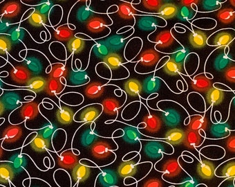 Kansas - Greta Lynn - Joyful Lights - Cotton Quilting Fabric by the yard - Christmas Holiday Fabric - Christmas Bulbs