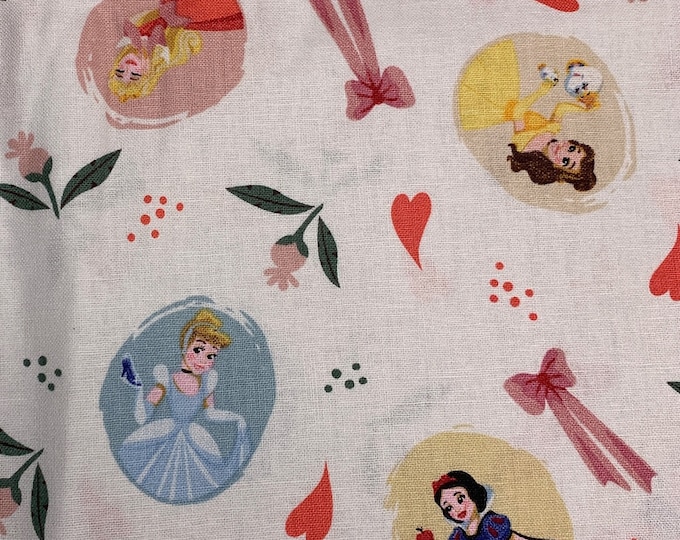 Springs Creative Multi Princesses Authentic Disney Licensed Fabric Cotton Quilting by the yard - Snow White Belle Cinderella Sleeping Beauty