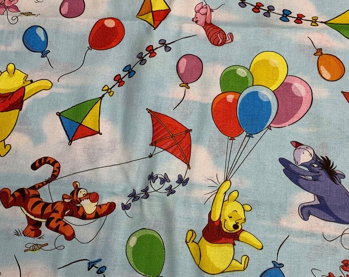 Springs Creative - Winnie The Pooh and Balloon Friends - Authentic Disney Licensed Fabric - Cotton Quilting  1 1/3 Yard piece