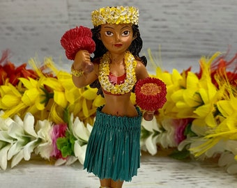 MINI Dashboard Hula Doll - Halani - Resin - Tiki Bar - New In Box