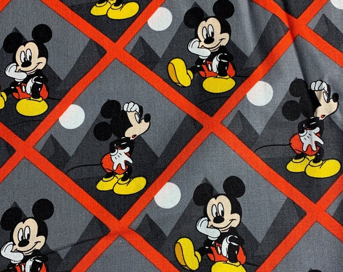 Fabric Destash - Springs Creative - Mickey Mouse Tile -  Authentic Disney Licensed Fabric - Quilting Cotton