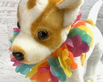 Plastic Hawaiian Leis for Pets - Luau - Tiki Bar - Tiki Oasis Pet Parade - Party - Costume