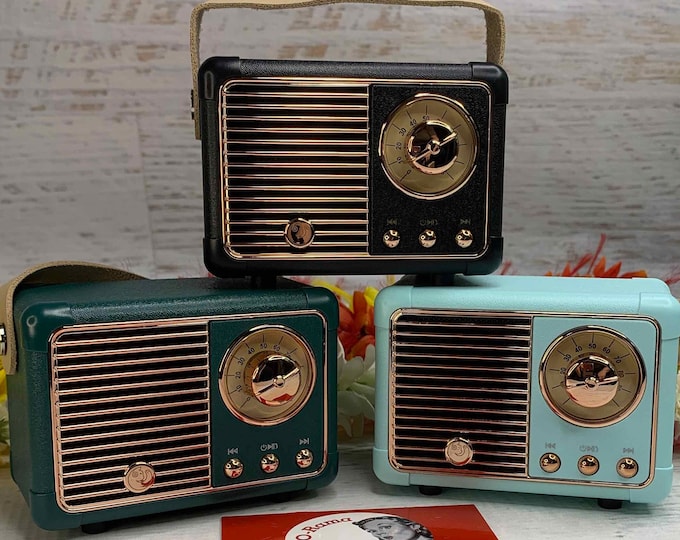 Tiny Portable Retro Radio Style Bluetooth Speaker - Perfect for Tiki Bars or for small spaces - Jungle Cruise Themed Rooms