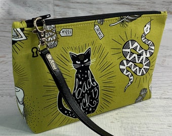 Black Magic Spells - Halloween - Cotton - Clutch - Zipper Pouch - Wristlet - Travel Bag - Nightclub - Beach Bag