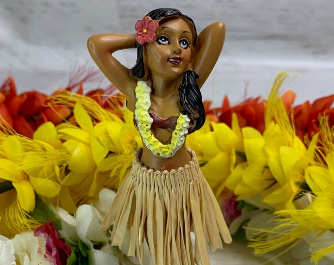 MINI Dashboard Hula Doll - Hula Girl Pose - Resin - Tiki Bar - New In Box