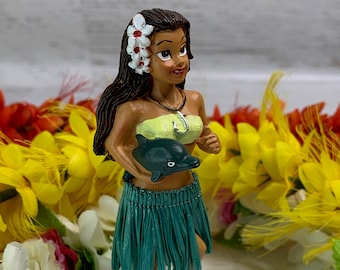 MINI Dashboard Hula Doll - Noelani - Girl with Dolphin - Resin - New In Box