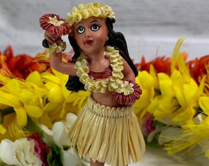 MINI Dashboard Hula Doll - Girl With UliUli - Resin - Tiki Bar - New In Box