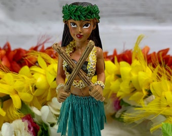 MINI Dashboard Hula Doll - Poili Pilialoha - Resin - Tiki Bar - New In Box